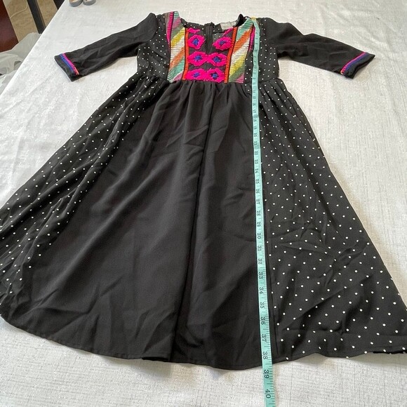 ASOS Dress Polka Dots Embroidered Midi Sundress Dress Size 4 - Picture 8 of 8